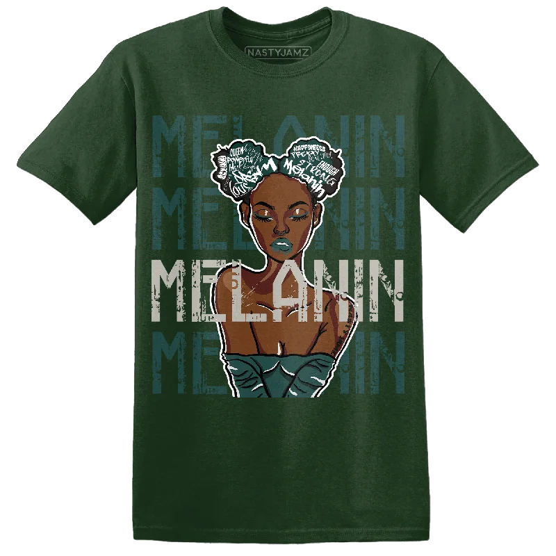 Floral - embroidered women's T - shirtNastyJamz Oxidized Green 4s T Shirt Match Melanin Girl
