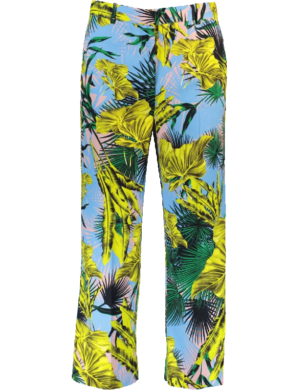Tartan check pants for women in a traditional - modern stylePalm Print Cropped Pant Tartan check pants for women in a traditional - modern stylePalm Print Cropped Pant