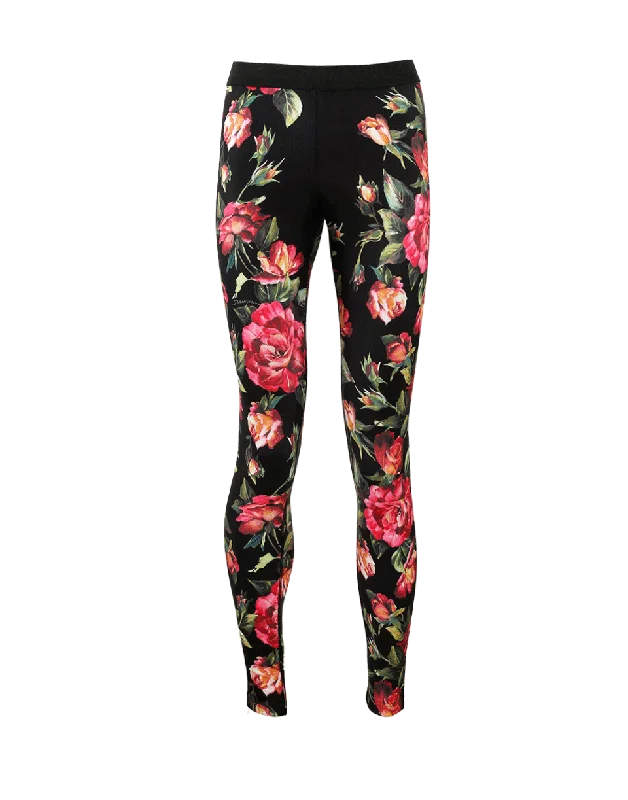 Wide leg cotton pants for women in summer comfortPink Floral Legging