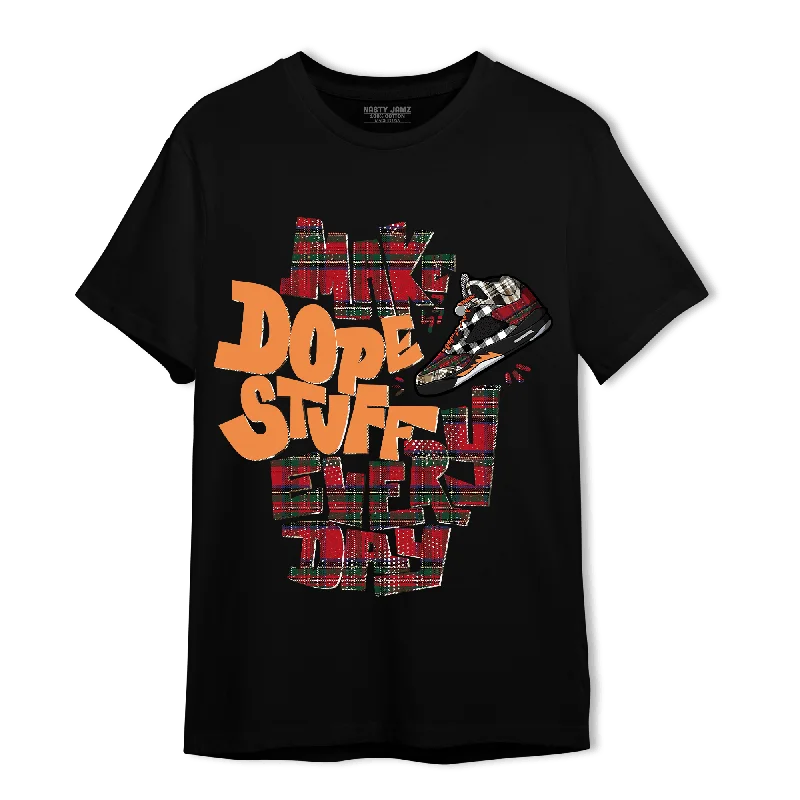 Women's T - shirt with a ribbed cuffs and hemNastyJamz Plaid 5s T Shirt Match Dope Sneaker
