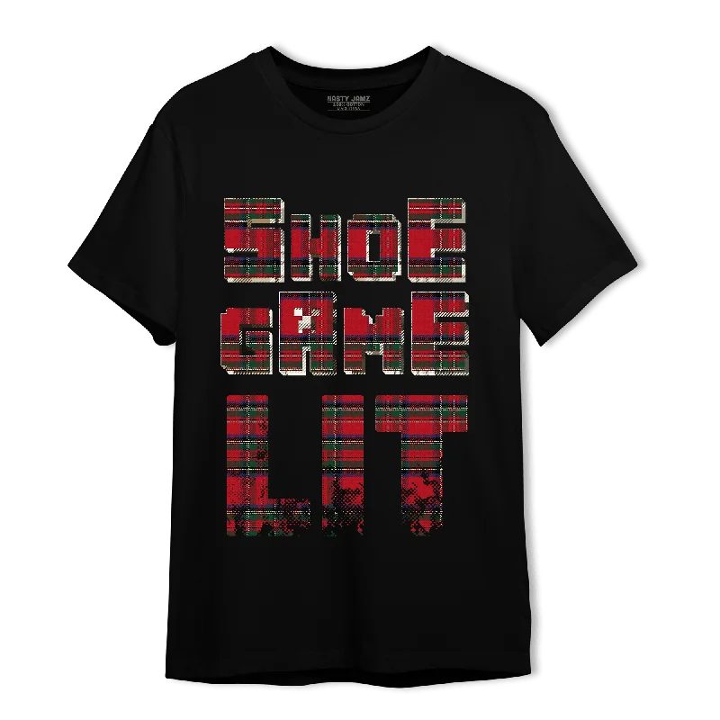Cable knit women's T - shirt with a cable - textured pocketNastyJamz Plaid 5s T Shirt Match Shoe Game Lit