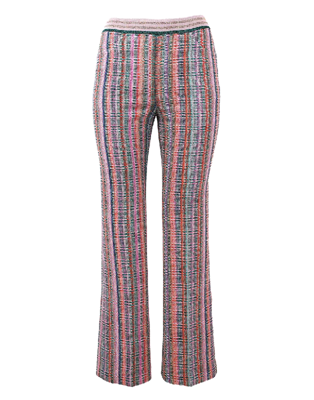 Cuffed wide leg dress pants for women in a stylish and neat lookPlaid Flare Pant