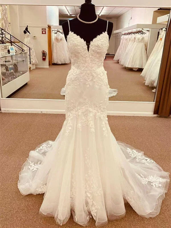 Navy - blue wedding dress for a sophisticated lookPopular Design Wedding Dresses, Lace Mermaid Wedding Dresses, 2022 Bridal Gowns