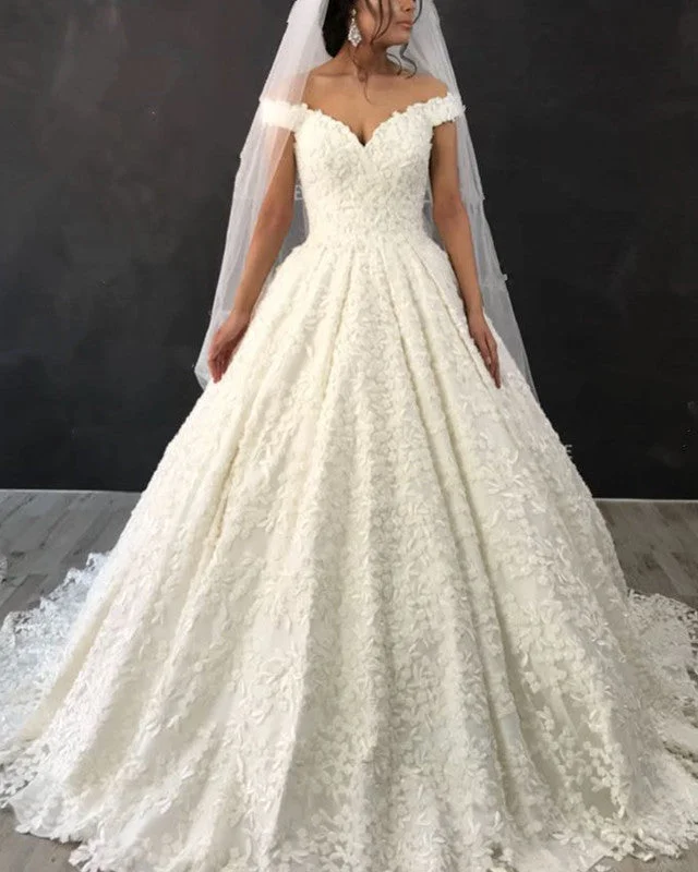 Disney - princess - inspired wedding dressPrincess Wedding Dress Lace Off The Shoulder Disney - princess - inspired wedding dressPrincess Wedding Dress Lace Off The Shoulder