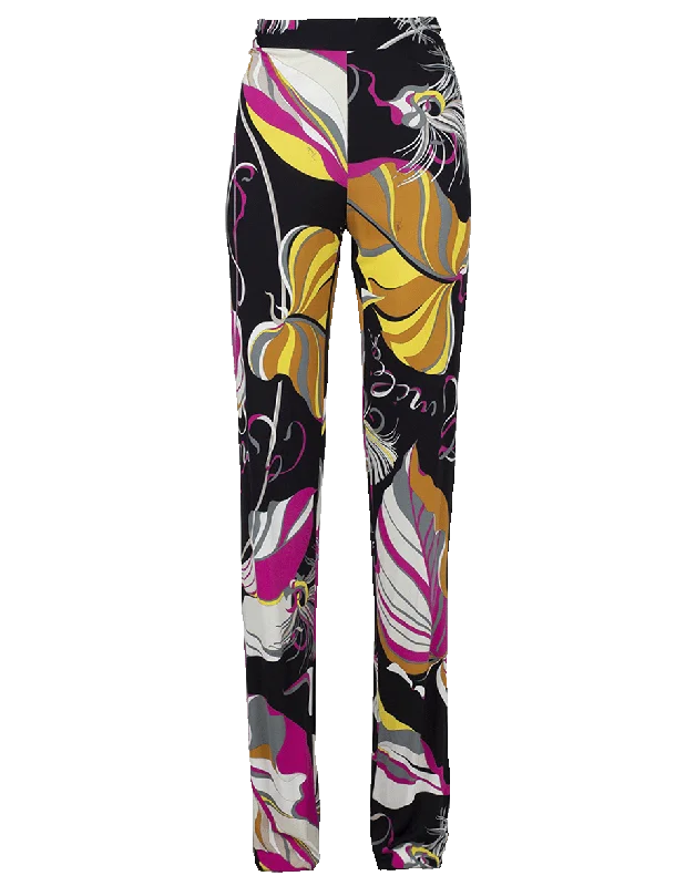 Jeans with distressed details for womenPrinted Jersey Pant