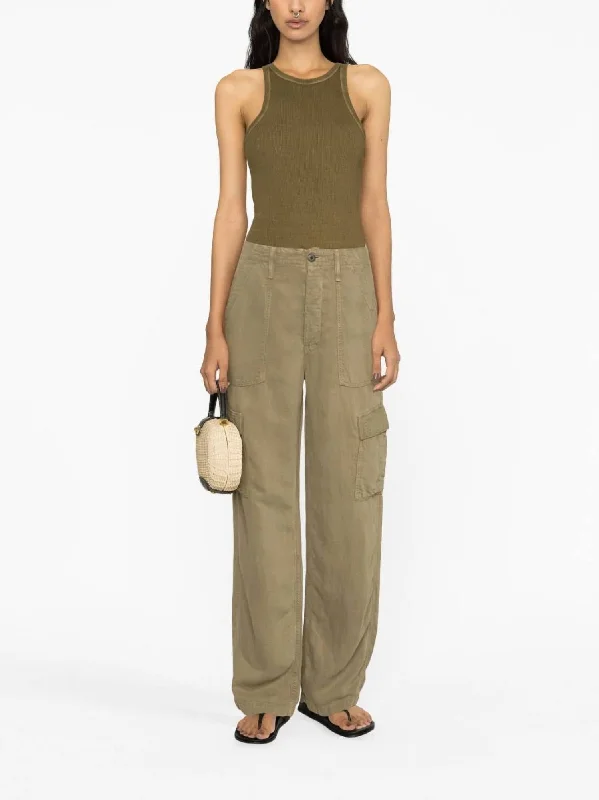 Wide leg silk blend pants for women in a luxurious and flowy stylePrivate Cargo Pant In Sneak