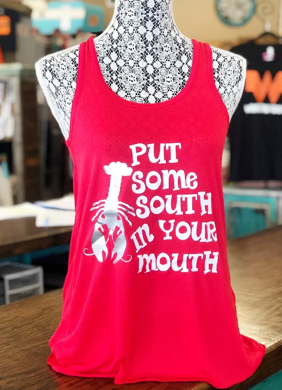 Women's T - shirt with a side slit for added styleSouth in your Mouth Tank