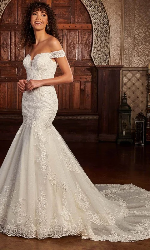 Shrug - included wedding dress for cooler weatherRachel Allan RB3167 - Off-Shoulder Lace Applique Bridal Gown