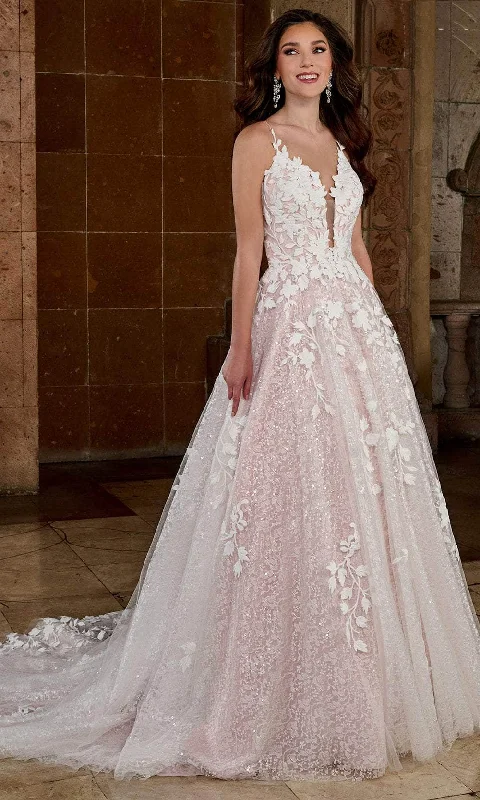 Navy - blue wedding dress for a sophisticated lookRachel Allan RB3197 - Sheer Back A-Line Bridal Gown Navy - blue wedding dress for a sophisticated lookRachel Allan RB3197 - Sheer Back A-Line Bridal Gown