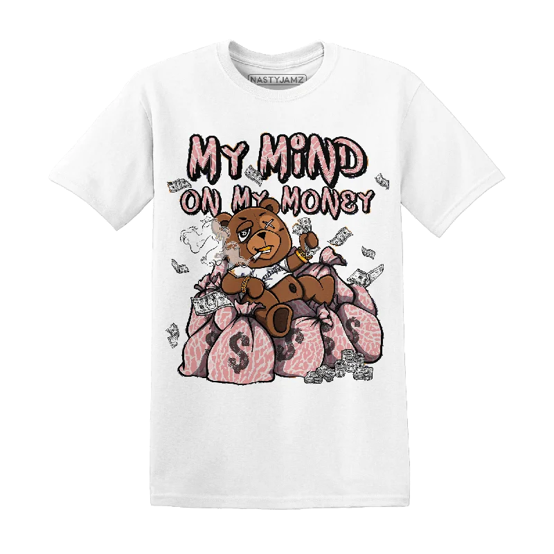 Women's T - shirt with a sequined sleeveNastyJamz Red Stardust 3s T Shirt Match My Mind On My Money BER