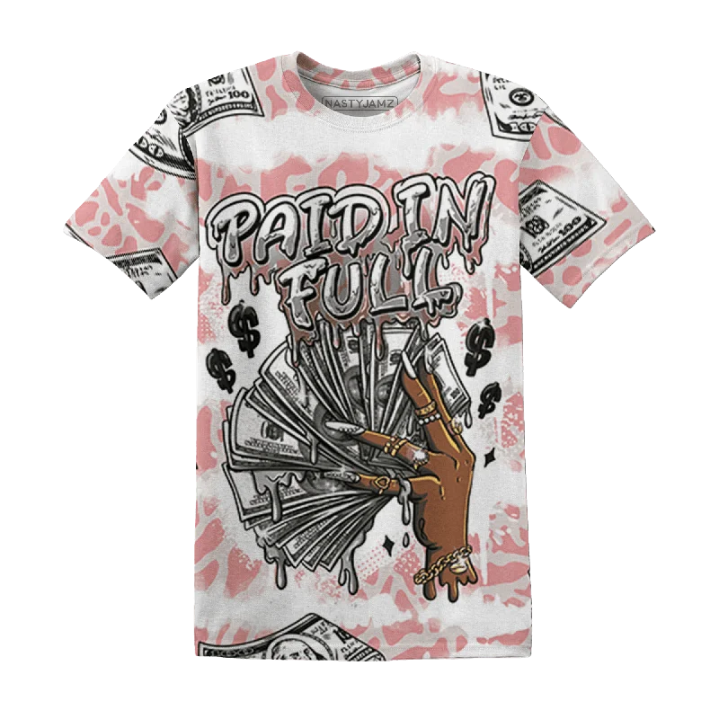 Women's oversized graphic T - shirt with a trendy sloganNastyJamz Red Stardust 3s T Shirt Match Paid In Full 3D All-Over Print