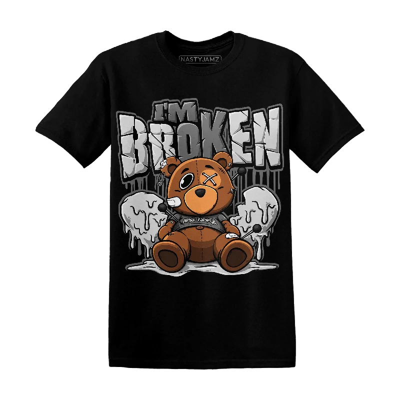 Striped women's T - shirt with a vertical patternNastyJamz Retro High OG Black White 1s T Shirt Im Broken BER
