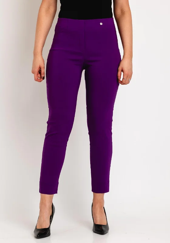 Metallic wide leg dress pants for women in a shiny and glamorous styleRobell Rose 09 Ankle Grazer Trousers, Purple Metallic wide leg dress pants for women in a shiny and glamorous styleRobell Rose 09 Ankle Grazer Trousers, Purple