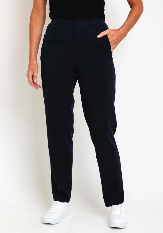 Pleated pants for women with a formal touchRobell Sahra Full Length Slim Fit Trouser, Navy Pleated pants for women with a formal touchRobell Sahra Full Length Slim Fit Trouser, Navy
