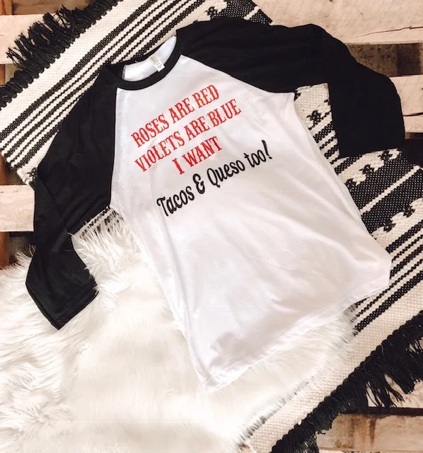A - line women's T - shirt with a pleated skirtRoses are Red Baseball Tee