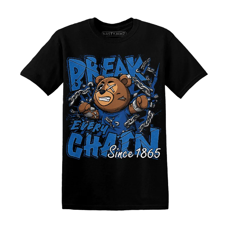 Mock - neck women's T - shirt with a drawstring hoodNastyJamz Royal Reimagined 1s T Shirt BER Break Chain