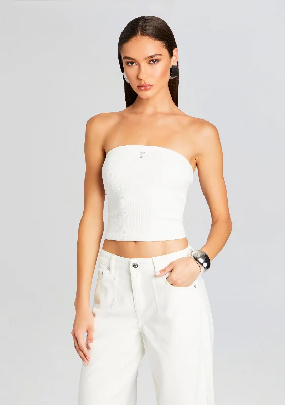 Bohemian - style off - the - shoulder wedding dressSamantha Knit Tube Top