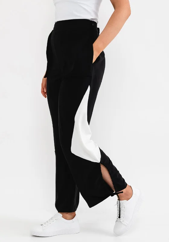 Corduroy wide leg jeans for women in a classic and comfortable styleEver Sassy Straight Panel Trousers, Black & White