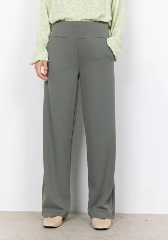Drawstring jogger pants for women in a casual sporty lookSoyaconcept Siham Casual Wide Leg Trousers, Dusty Leg Drawstring jogger pants for women in a casual sporty lookSoyaconcept Siham Casual Wide Leg Trousers, Dusty Leg