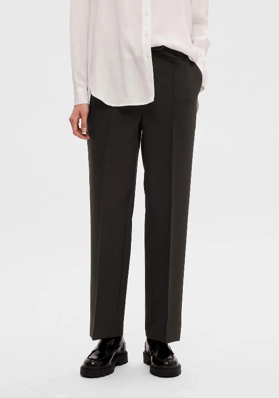 Embroidered denim wide leg pants for women in a unique and eye - catching styleSelected Femme Vinnie High Rise Trouser, Black Embroidered denim wide leg pants for women in a unique and eye - catching styleSelected Femme Vinnie High Rise Trouser, Black