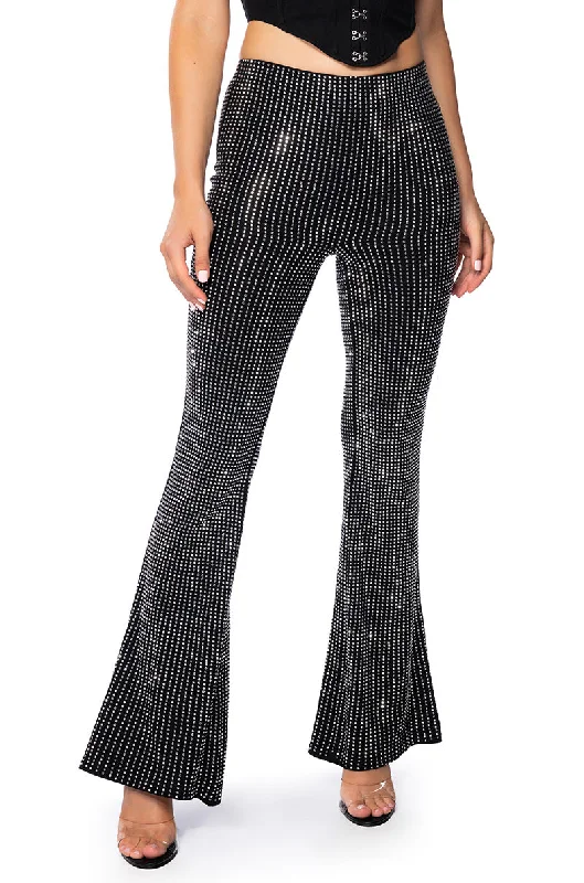 Bootcut pants for women to pair with bootsSHOW OUT RHINESTONE FLARE PANT