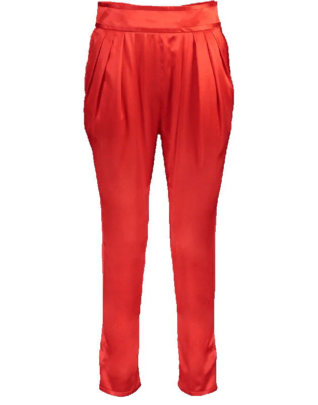 Trousers with decorative buttons for women in a stylish detailSilk Satin Pant