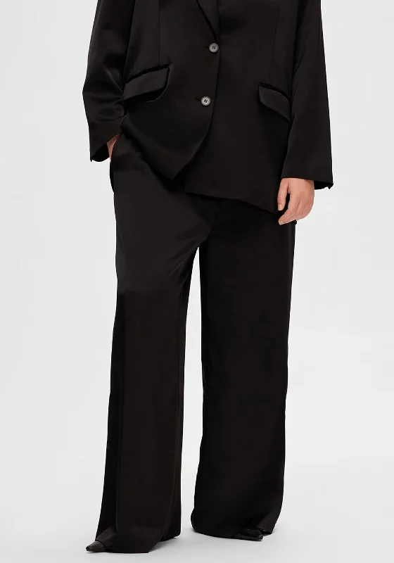 Thermal lined pants for women in cold weatherSelected Femme Asja Satin Feel Extra Wide Leg Trouser, Black Thermal lined pants for women in cold weatherSelected Femme Asja Satin Feel Extra Wide Leg Trouser, Black