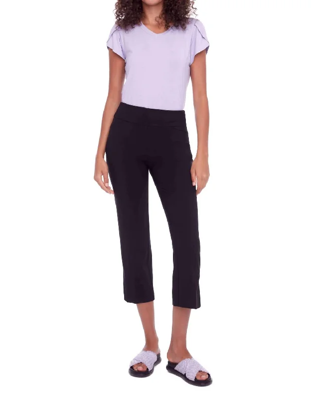 Leatherette pants for women in a cruelty - free optionSolid Palermo Cropped Pant In Black