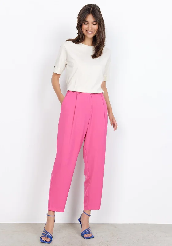 Sequined skinny pants for women in a party - ready styleSoyaconcept Gabi Tapered Light Trousers, Fuchsia