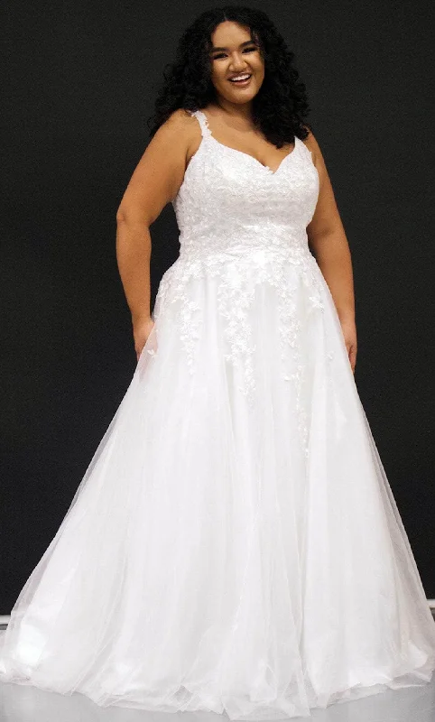 Multicultural - inspired wedding dressSydney's Closet Bridal SC5300 - Sleeveless V Neck Bridal Gown