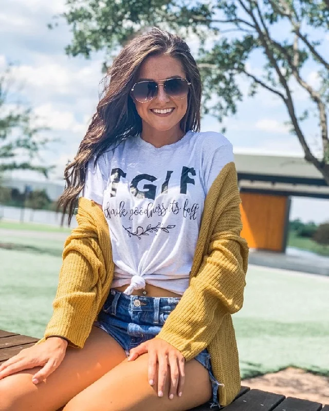 Women's T - shirt with a geometric printThank Goodness It’s Fall Tee