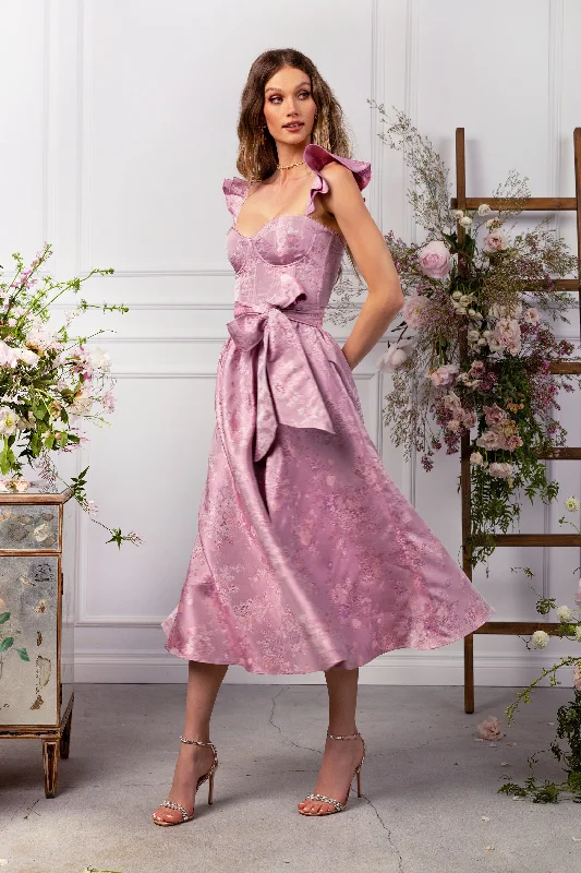 Antique - inspired lace wedding dress with long sleevesThe Vera Dress in Orchid Haze Windsor