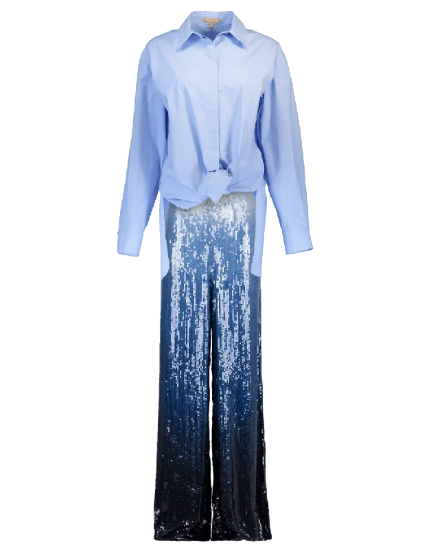 Plaid cigarette pants for women in a classic - trendy styleTie Blouse With Sequin Pant Plaid cigarette pants for women in a classic - trendy styleTie Blouse With Sequin Pant