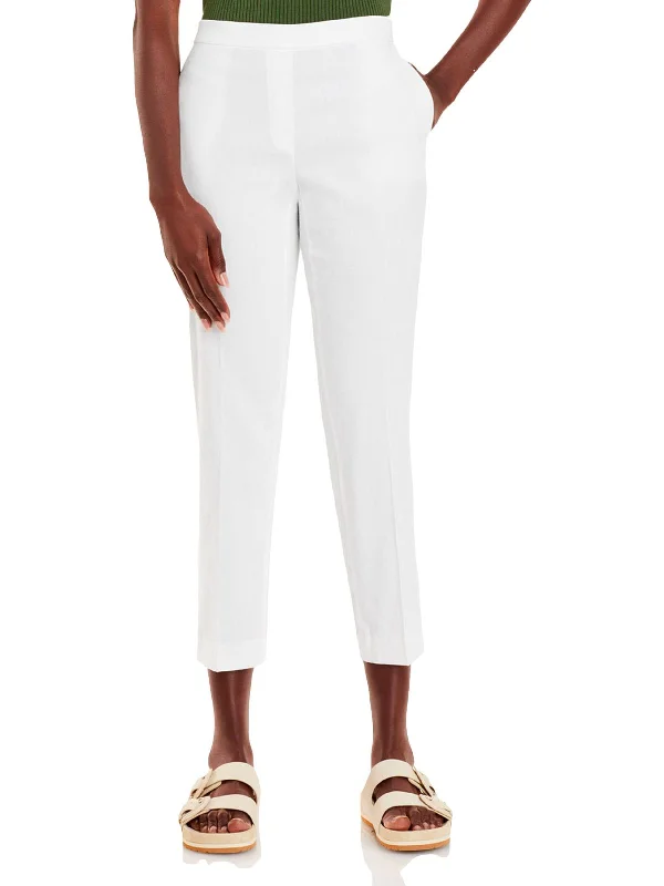 Flowy wide leg maxi pants for women in a beachy and romantic styleTreeca Womens Linen Blend High-Rise Cropped Pants Flowy wide leg maxi pants for women in a beachy and romantic styleTreeca Womens Linen Blend High-Rise Cropped Pants