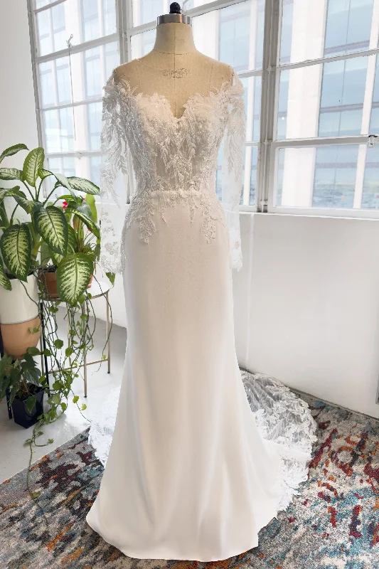 Mother - of - the - bride elegant wedding dressTrumpet-Mermaid Chapel Train Lace Wedding Dress CW2995