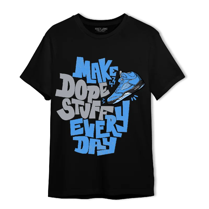 Floral - embroidered women's T - shirtNastyJamz University Blue 5s T Shirt Match Dope Sneaker