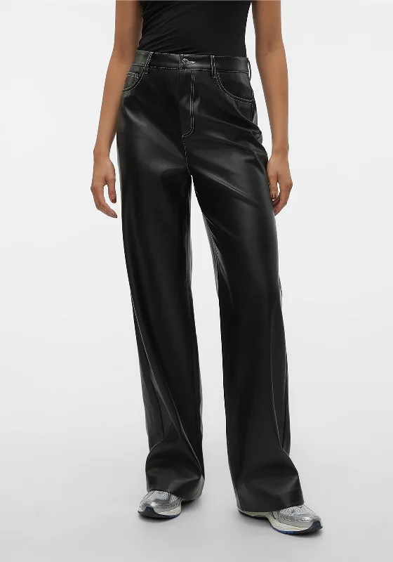Printed harem pants for women in bohemian styleVero Moda Daisy Faux Leather Wide Leg Trousers, Black Printed harem pants for women in bohemian styleVero Moda Daisy Faux Leather Wide Leg Trousers, Black