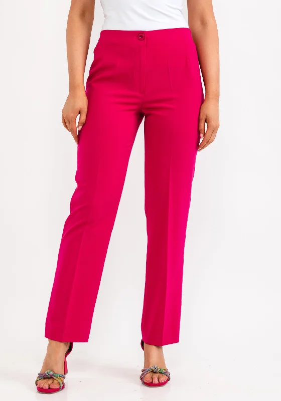 Ripped boyfriend jeans for women in a casual and cool styleVia Veneto Sarah Tailored Slim Trousers, Fuchsia