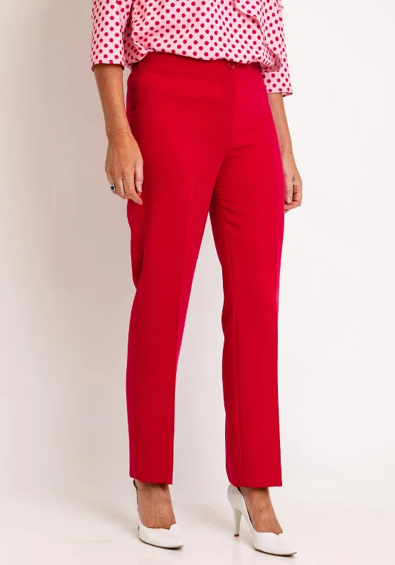 Metallic wide leg pants for women in a shiny and glamorous styleVia Veneto Sarah Tailored Slim Trousers, Crimson Metallic wide leg pants for women in a shiny and glamorous styleVia Veneto Sarah Tailored Slim Trousers, Crimson