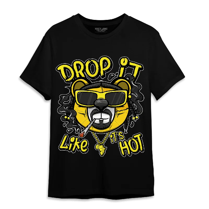Color - blocked women's T - shirt for a bold statementNastyJamz Vivid Sulfur 4s T Shirt Match Drop It BER
