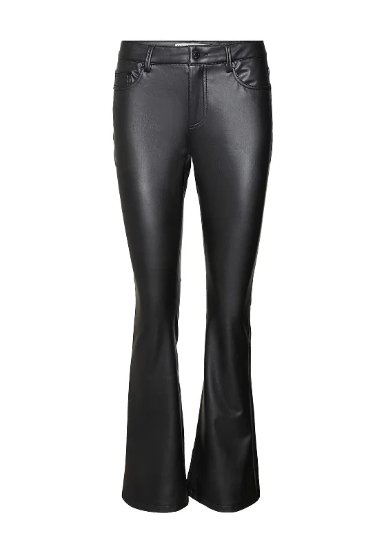 Paisley print wide leg pants for women in a unique and exotic styleVero Moda Flash Flare Leg Coated Trousers, Black Paisley print wide leg pants for women in a unique and exotic styleVero Moda Flash Flare Leg Coated Trousers, Black