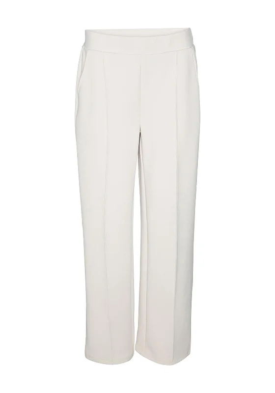 Floral embroidered pants for women in a delicate designVero Moda Panna High Rise Wide Leg Trouser, Pumice Stone Floral embroidered pants for women in a delicate designVero Moda Panna High Rise Wide Leg Trouser, Pumice Stone