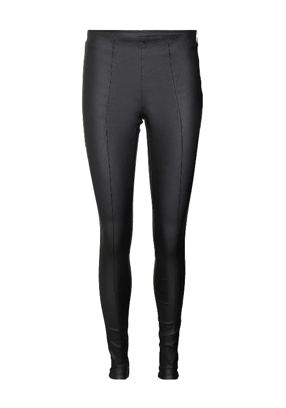 Elastic waist skinny pants for plus size women in a comfortable fitVero Moda Ronda High Rise Coated Skinny Trousers, Black Elastic waist skinny pants for plus size women in a comfortable fitVero Moda Ronda High Rise Coated Skinny Trousers, Black