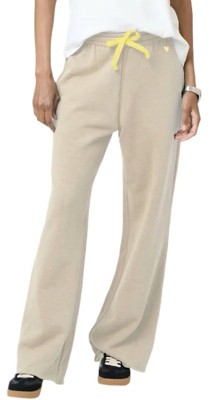 Wide leg cotton pants for women in summer comfortWeekend Barb Loved Sweatpants In Birch