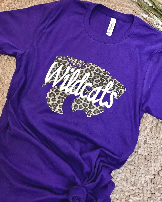 Tassel - trimmed women's T - shirt for a bohemian styleWildcats Leopard Head Tee