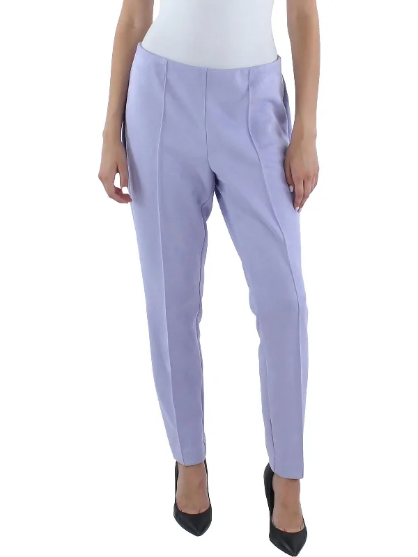 Linen blend cigarette pants for women in a breezy and modern styleWomens Faux Suede Pintuck Ankle Pants Linen blend cigarette pants for women in a breezy and modern styleWomens Faux Suede Pintuck Ankle Pants