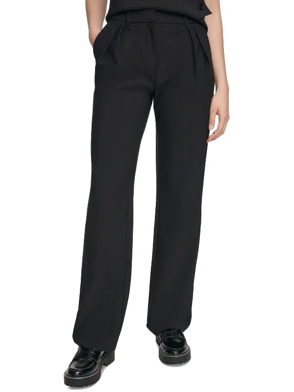 Wide leg cotton blend pants for women in a breathable and stylish styleWomens High Rise Pleated Trouser Pants Wide leg cotton blend pants for women in a breathable and stylish styleWomens High Rise Pleated Trouser Pants