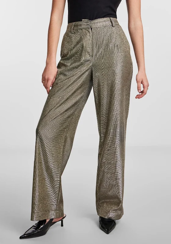 High waisted skinny pants for women in dark colorsY.A.S Styles High Rise Shimmery Metallic Wide Leg Trouser, Gold High waisted skinny pants for women in dark colorsY.A.S Styles High Rise Shimmery Metallic Wide Leg Trouser, Gold