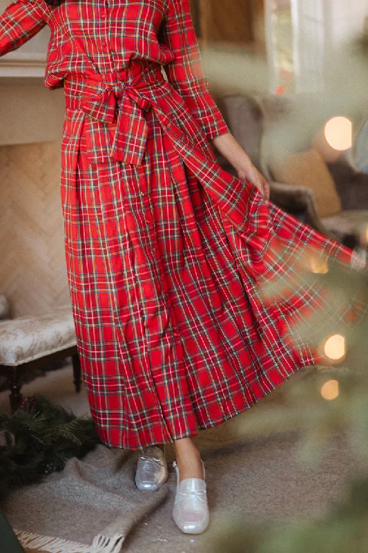Casual Cotton Sundresses for Ladies with Floral PrintsAngela Skirt in Holiday Plaid Casual Cotton Sundresses for Ladies with Floral PrintsAngela Skirt in Holiday Plaid