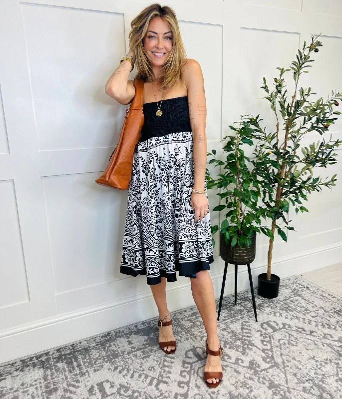 Dresses with Sequined Bodice and Chiffon Overlay for Ladies' Elegant ContrastBlack Printed Cotton Beach Dress Dresses with Sequined Bodice and Chiffon Overlay for Ladies' Elegant ContrastBlack Printed Cotton Beach Dress